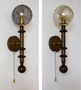 LED Wandlamp Glas & Hout – Vintage Bedlamp voor Woonkamer