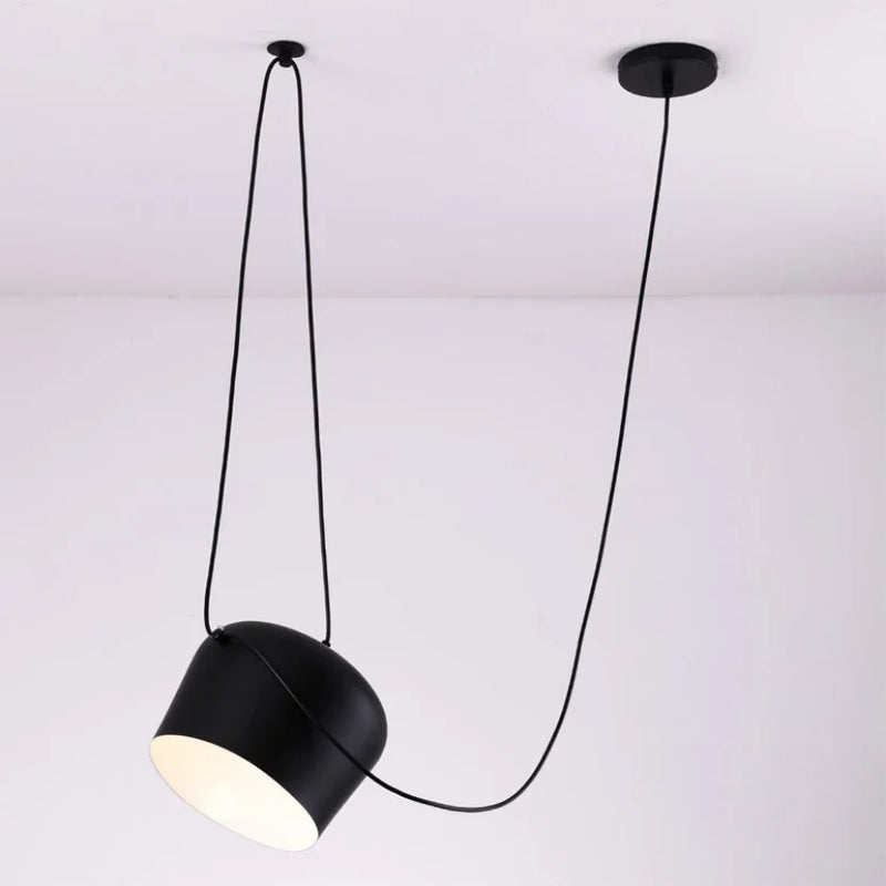 Nordic Hanglamp Drum E27 Aluminium Zwart
