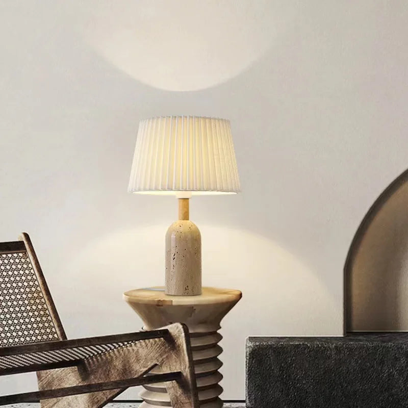 Moderne Gele Marmeren Tafellamp – Wabi Sabi Design voor Woonkamer