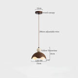 Mid Century LED Hanglamp Hout & Geel Travertijn – Modern Design