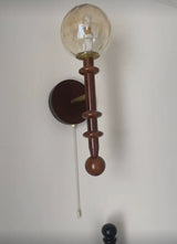 LED Wandlamp Glas & Hout – Vintage Bedlamp voor Woonkamer