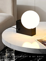 Deense Tafellamp LED Glas Bol RVS Basis Voor Slaapkamer