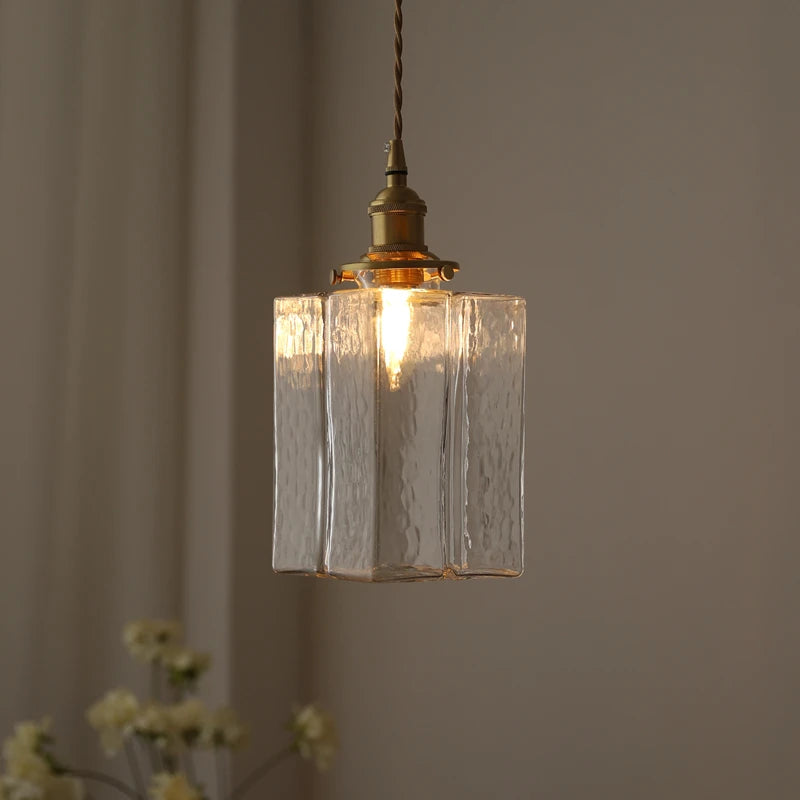 Japanse Vintage Glazen Hanglamp Brass LED Voor Slaapkamer & Eettafel