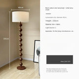 Chinese Walnootkleur Vloerlamp Hout – Moderne LED Lamp voor Woonkamer