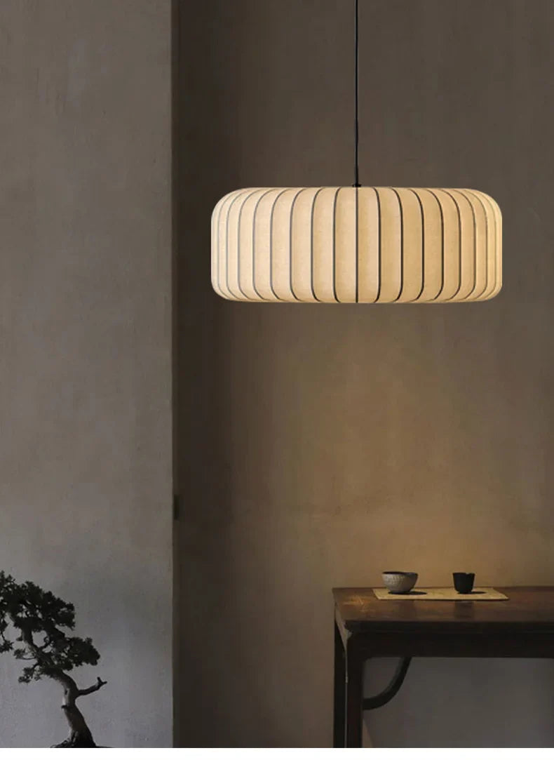 Modern Japanese Wabi Sabi Zijdehanglamp