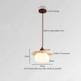 Mid Century LED Hanglamp Hout & Geel Travertijn – Modern Design