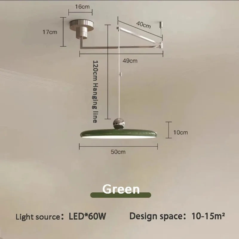 Franse LED Hanglamp – Verstelbare Chrome UFO Plafondlamp 15–30m²