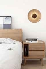 Wandlamp Natuursteen – Moderne LED Sconce met Donker Hout 25cm