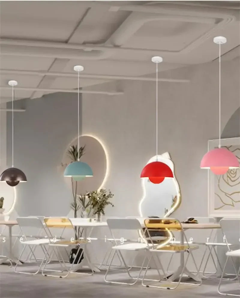 Moderne Nordic Bloemknop Hanglamp – Metaal, LED, E27, Meerdere Kleuren