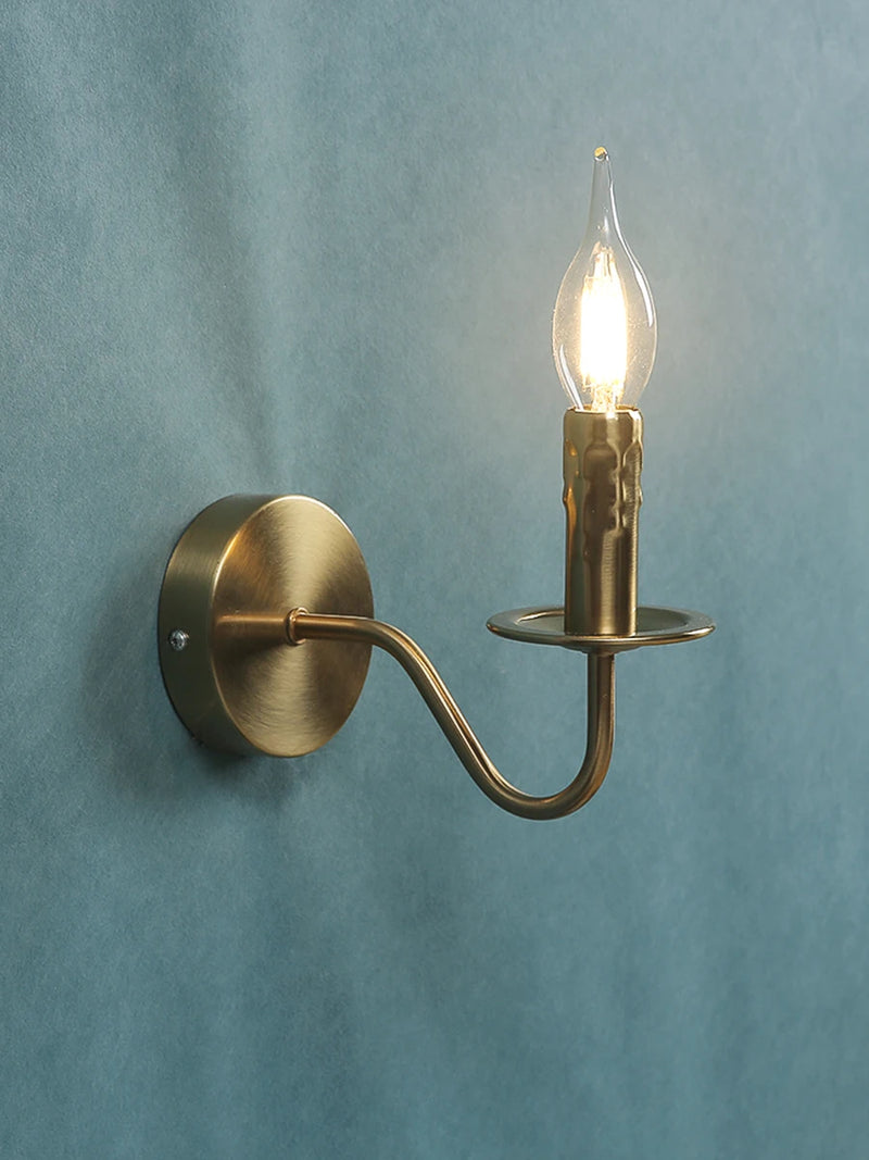 Nordic Wandlamp Kaarsstijl Retro Metaal E14 Slaapkamer Bedlamp