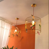 Nordic LED Birdcage Hanglamp Goud – Art Deco Restaurant & Woonkamer