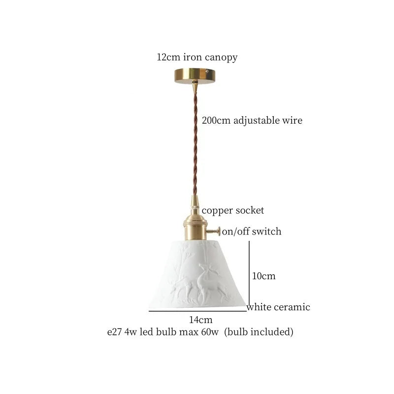Hanglamp LED Keramiek Wit 4W Nordic Voor Keuken, Woonkamer & Café