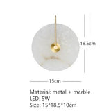 Ronde Marmeren Wandlamp – Nordic Minimalistisch LED Bedlamp
