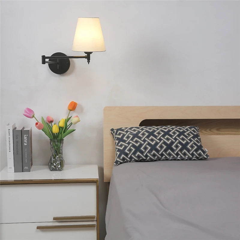 Nordic Wandlamp LED Opvouwbaar Zwart/Goud Voor Slaapkamer & Studie