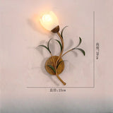 Franse Bloem Wandlamp – Vintage Glas & Metaal LED Bedlamp