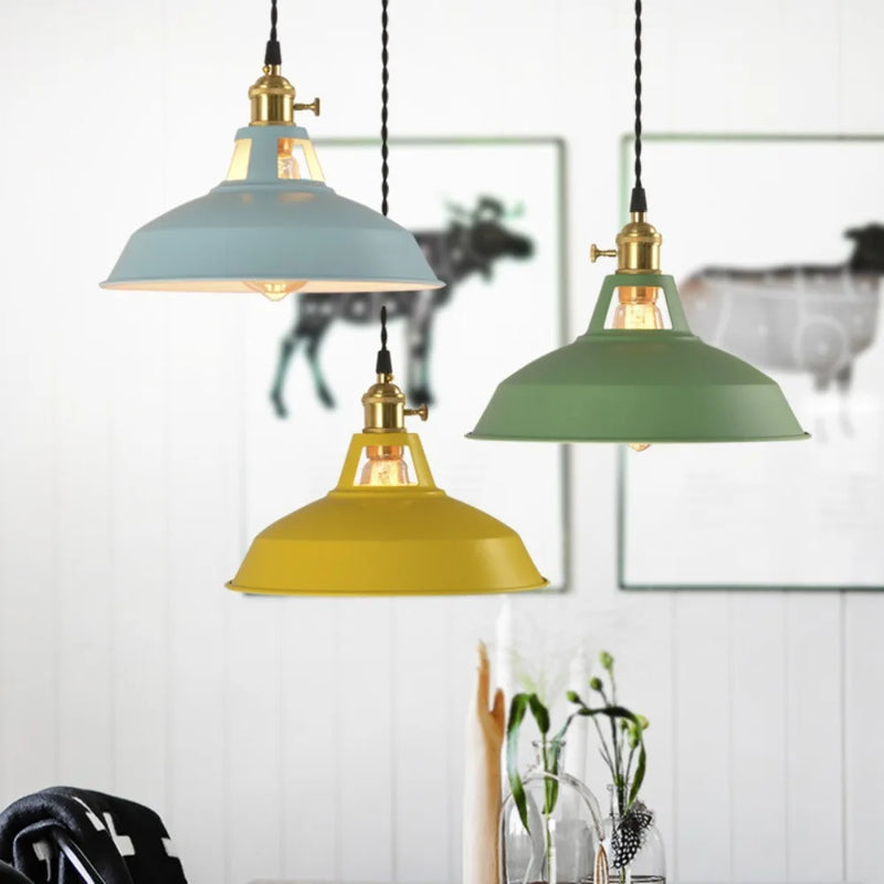 Retro Industrieel Hanglamp E27 Kleurig Voor Keuken, Restaurant & Woonkamer