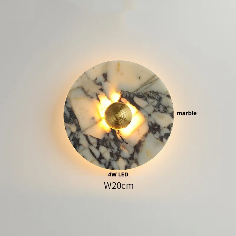 Marmeren Wandlamp – Wabi-Sabi Luxe LED Sconce met Glazen Bol