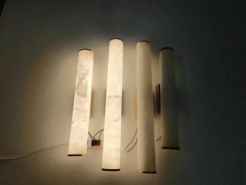 Luxe Marmeren Wandlamp – Minimalistisch Messing LED