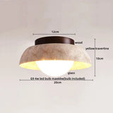 Nordic Plafondlamp LED Travertin & Hout – Modern Ellips Design