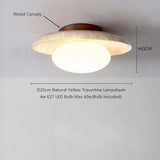 Wabi-Sabi Plafondlamp – Travertin Steen LED Ø12cm/Ø15cm