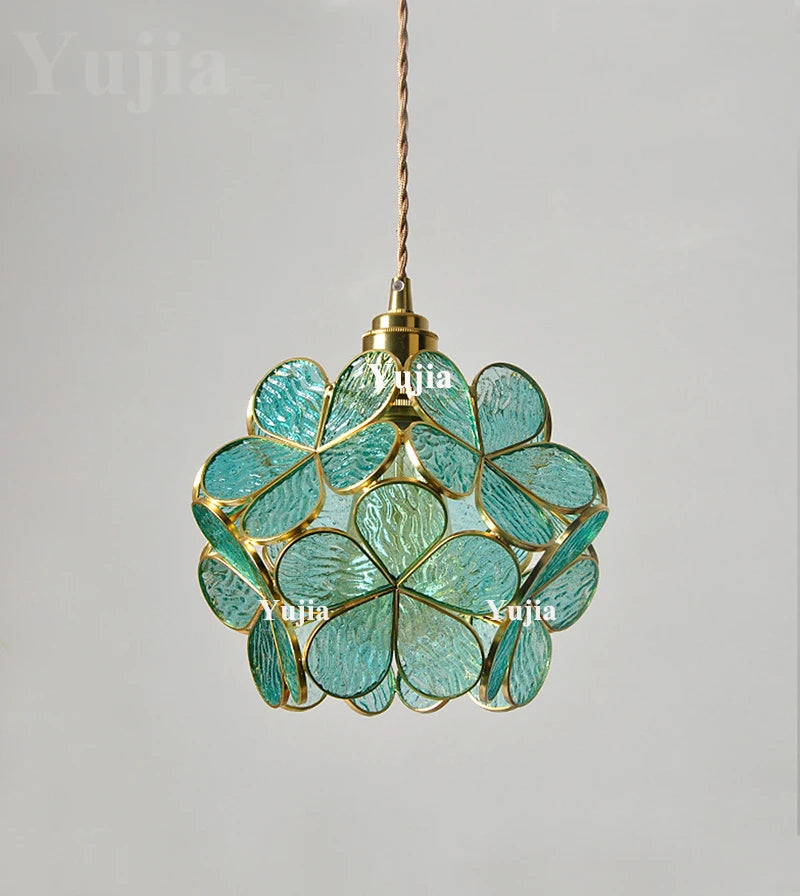 Groene Glazen Hanglamp – Vintage Moderne Plafondlamp E27