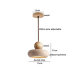 Travertin LED Hanglamp – Japanse Stijl Steen Pendant Light