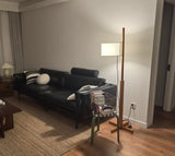 Retro Walnoot Houten Vloerlamp LED – Verstelbaar voor Woon- & Slaapkamer
