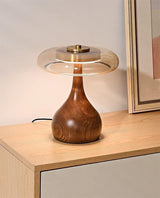 Retro Franse Tafellamp LED Glas & Hout Voor Slaapkamer & Studie