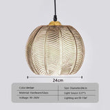 Nordic Hanglamp Glas Groen Bladmotief E27 Modern Woonkamer Slaapkamer