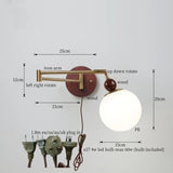 Wandlamp Nordic Wit Pompoen – LED, E27, Draaibare Arm, Moderne Stijl
