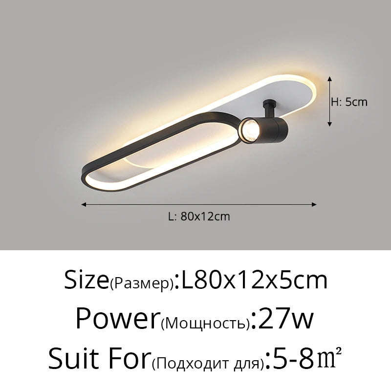 Moderne LED Plafondlamp met Spot – Zwart/Wit/Goud Dimbaar