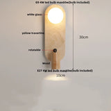 Travertin Wandlamp – Wabi-Sabi LED Natuursteen Bedlamp