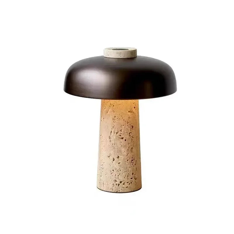 Nordic Paddenstoel Vloerlamp Travertijn Steen – Wabi Sabi Design
