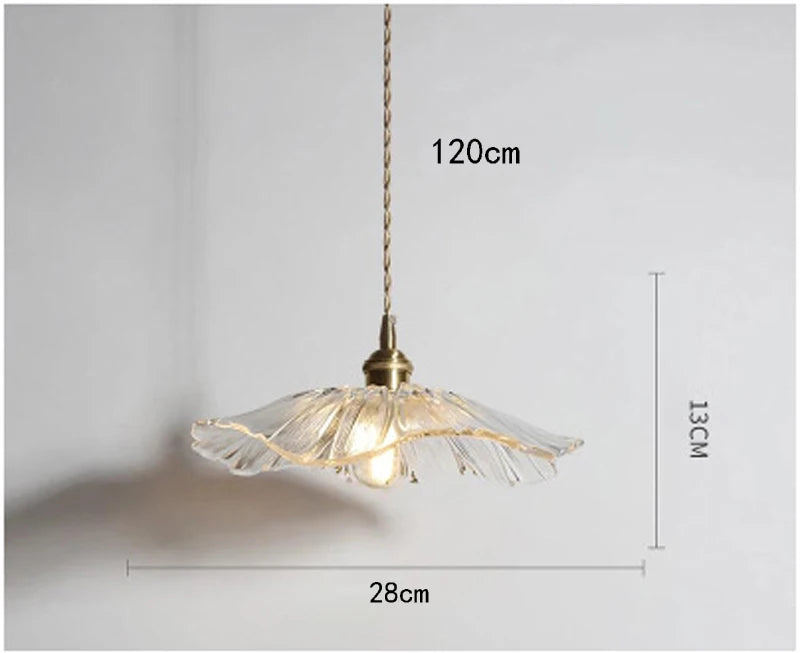 Vintage Bloem Hanglamp Glas E27 Voor Woonkamer, Slaapkamer & Bedside