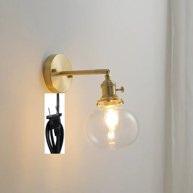 Pull Chain Wandlamp E14 LED Goud Nordic Modern Voor Slaapkamer & Bad
