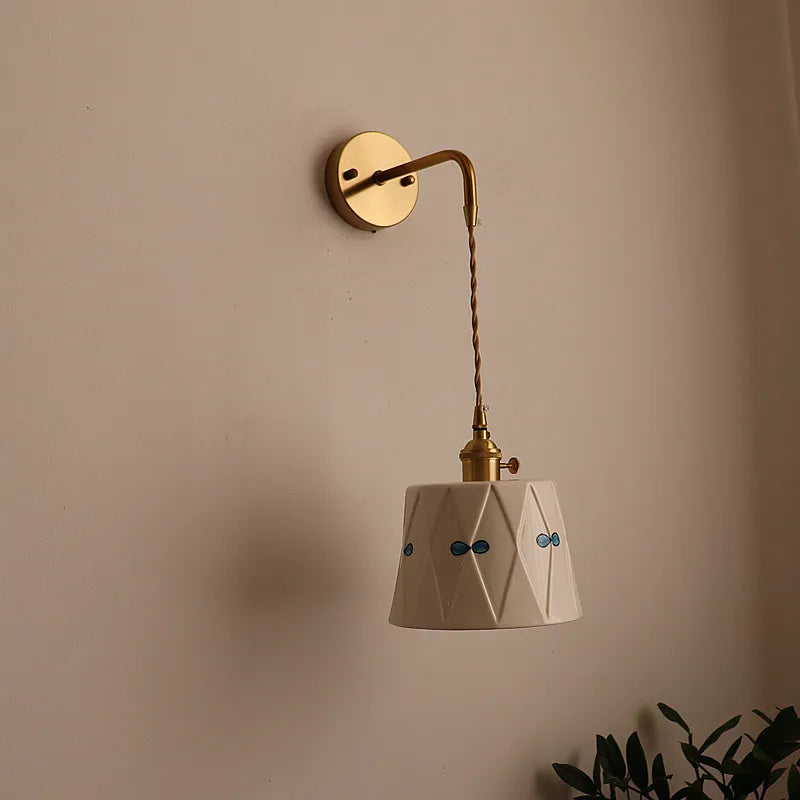 Wandlamp Keramiek & Koper – LED, Wit, E27, Up/Down, Moderne Stijl