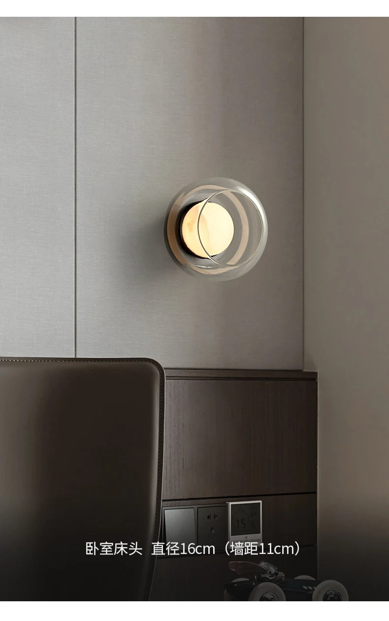 Minimalistische Marmeren Wandlamp – Moderne LED Bedlamp/Grille Design