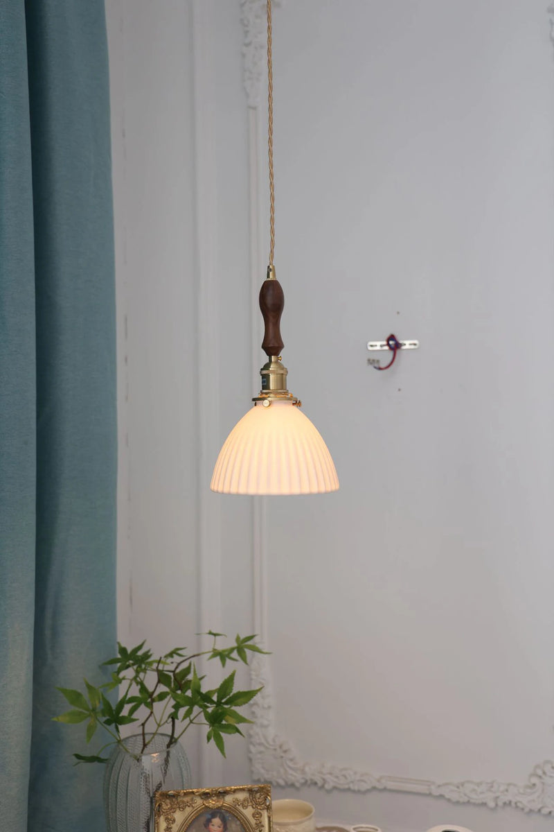 Japanse Keramische Hanglamp – Scandinavische Witte Plafondlamp E27