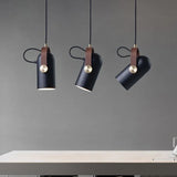 Minimalistische Nordic LED Hanglamp Zwart – E27, Metaal & Hout, D10xH22cm