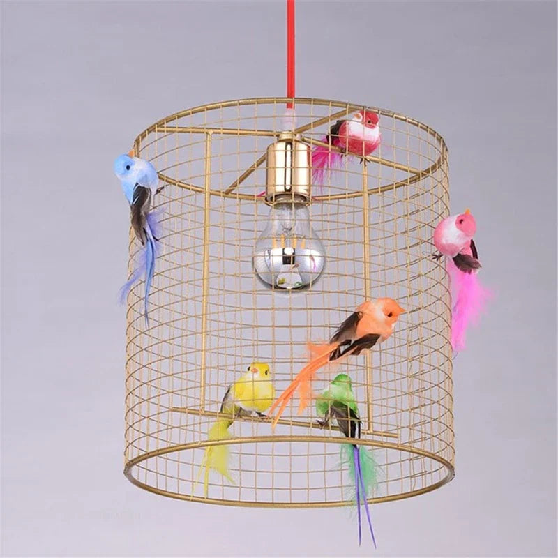 Nordic LED Birdcage Hanglamp Goud – Art Deco Restaurant & Woonkamer