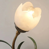 Franse Bloem Wandlamp – Vintage Glas & Metaal LED Bedlamp