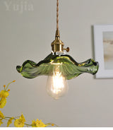 Groene Glazen Hanglamp – Vintage Moderne Plafondlamp E27