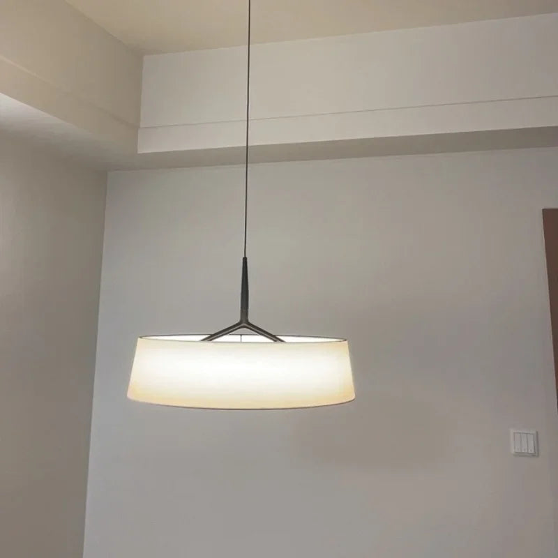 Minimalistische LED Stoffen Hanglamp Rond Voor Eetkamer & Slaapkamer
