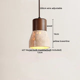 Travertin LED Hanglamp – Japanse Stijl Steen Pendant Light