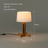 Vintage Wabi Sabi Houten Vloerlamp LED – Stoffen Kap voor Woonkamer
