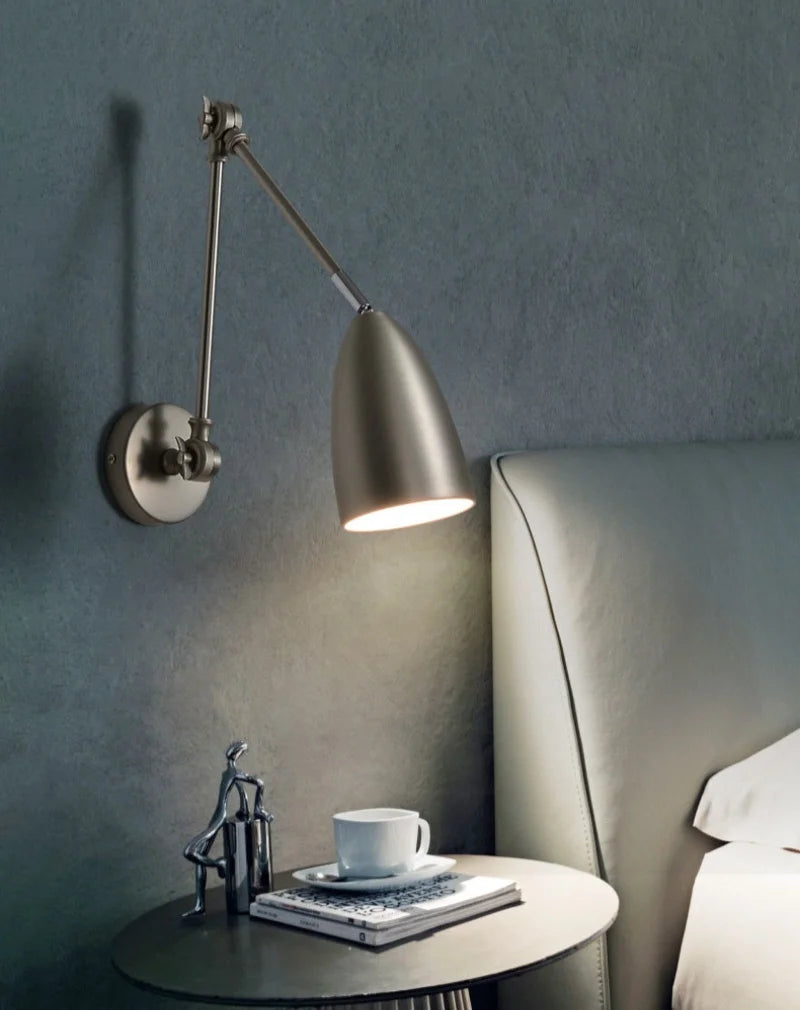 Nordic LED Wandlamp met Lange Arm – Minimalistische Bedlamp Loft