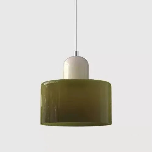 Vintage Kleine Hanglamp Glas-in-Lood – Roze/Oranje/Groen/Wit – E27