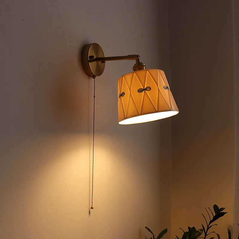 Wandlamp Keramiek & Koper – LED, Wit, E27, Up/Down, Moderne Stijl