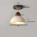 Nordic Plafondlamp LED Travertin & Hout – Modern Ellips Design