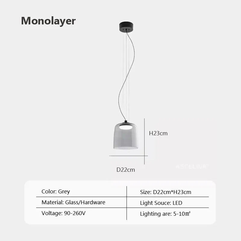 Nordic LED Hanglamp van Glas – Kleurrijke Moderne Plafondlamp